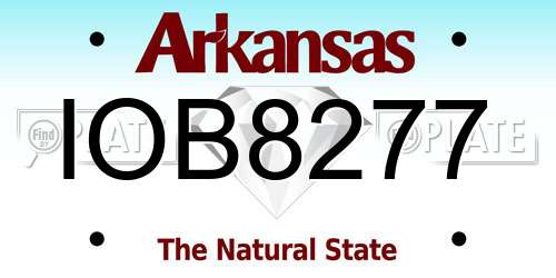 IOB8277 Arkansas License Plate