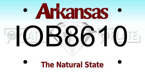 IOB8610 Arkansas License Plate