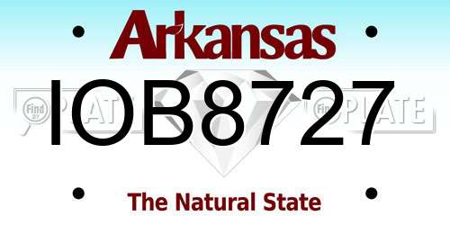 IOB8727 Arkansas License Plate