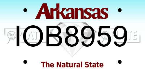 IOB8959 Arkansas License Plate