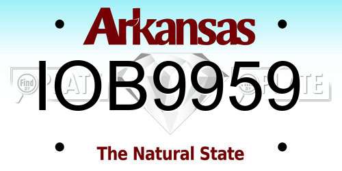 IOB9959 Arkansas License Plate