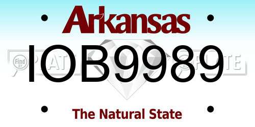 IOB9989 Arkansas License Plate