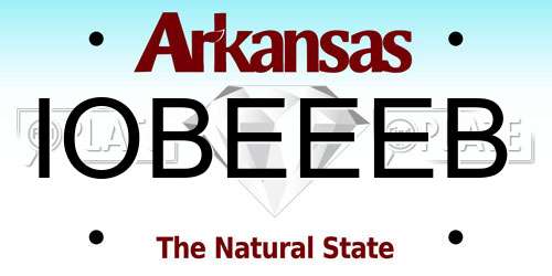 IOBEEEB Arkansas License Plate