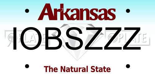 IOBSZZZ Arkansas License Plate