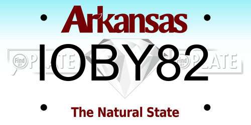 IOBY82 Arkansas License Plate