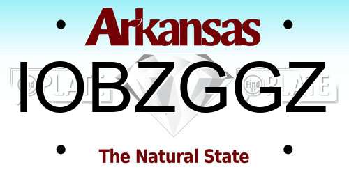 IOBZGGZ Arkansas License Plate