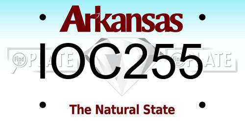IOC255 Arkansas License Plate