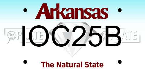 IOC25B Arkansas License Plate