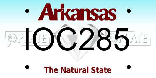 IOC285 Arkansas License Plate