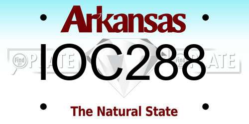 IOC288 Arkansas License Plate