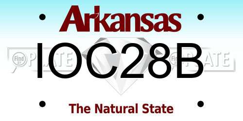 IOC28B Arkansas License Plate