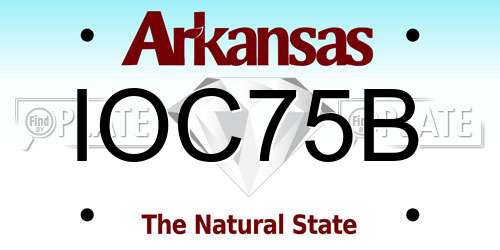 IOC75B Arkansas License Plate
