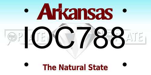 IOC788 Arkansas License Plate
