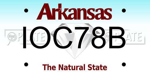 IOC78B Arkansas License Plate