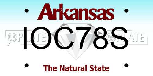 IOC78S Arkansas License Plate