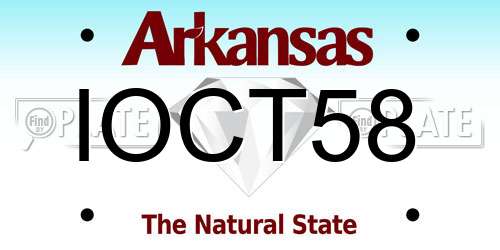 IOCT58 Arkansas License Plate