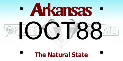 IOCT88 Arkansas License Plate