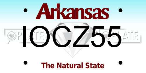 IOCZ55 Arkansas License Plate
