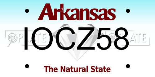 IOCZ58 Arkansas License Plate
