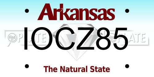 IOCZ85 Arkansas License Plate