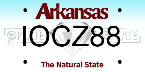 IOCZ88 Arkansas License Plate