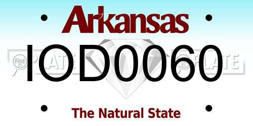 IOD0060 Arkansas License Plate