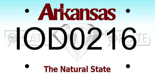 IOD0216 Arkansas License Plate