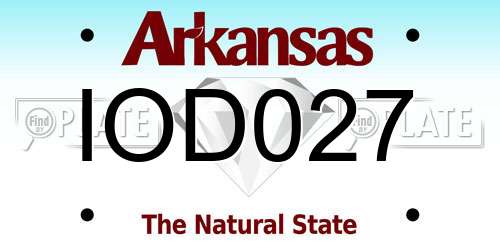 IOD027 Arkansas License Plate