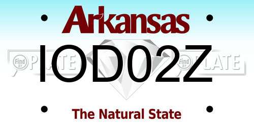 IOD02Z Arkansas License Plate