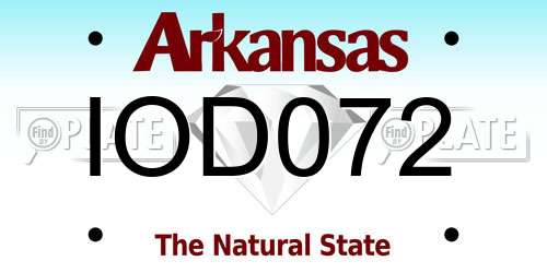 IOD072 Arkansas License Plate