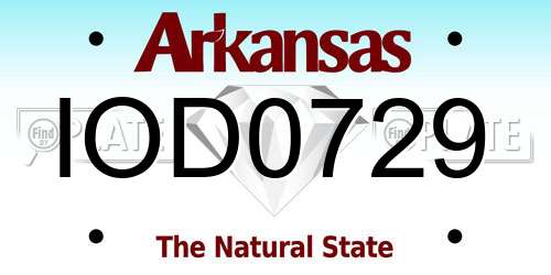IOD0729 Arkansas License Plate