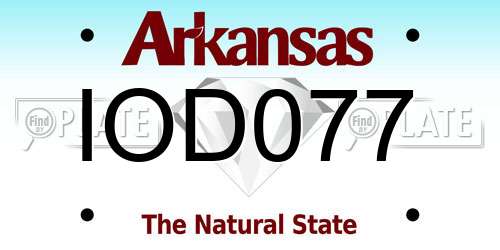 IOD077 Arkansas License Plate