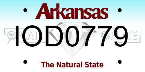 IOD0779 Arkansas License Plate