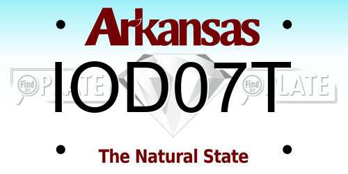 IOD07T Arkansas License Plate