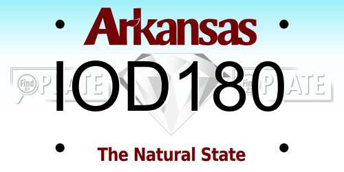 IOD180 Arkansas License Plate
