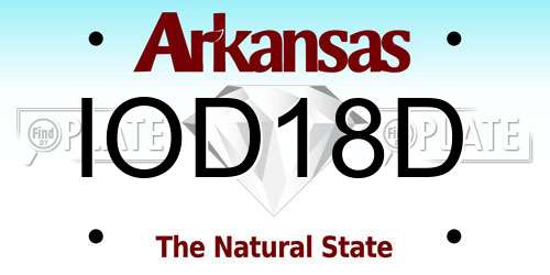 IOD18D Arkansas License Plate