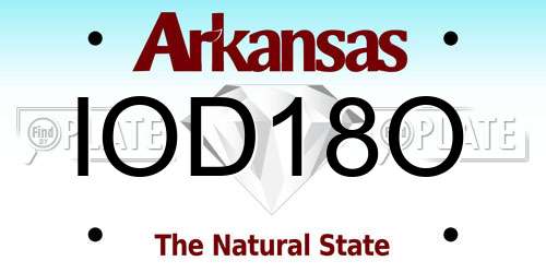 IOD18O Arkansas License Plate
