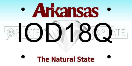 IOD18Q Arkansas License Plate