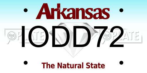 IODD72 Arkansas License Plate