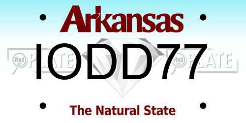 IODD77 Arkansas License Plate