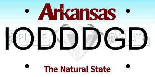 IODDDGD Arkansas License Plate