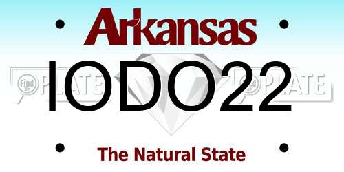 IODO22 Arkansas License Plate