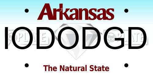 IODODGD Arkansas License Plate