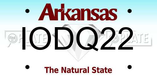 IODQ22 Arkansas License Plate
