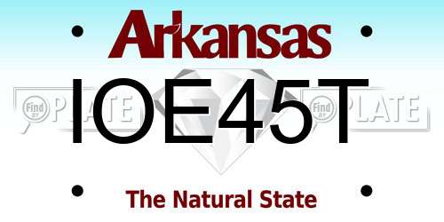 IOE45T Arkansas License Plate
