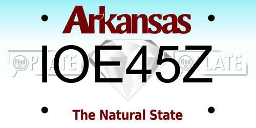 IOE45Z Arkansas License Plate