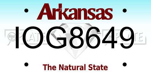 IOG8649 Arkansas License Plate