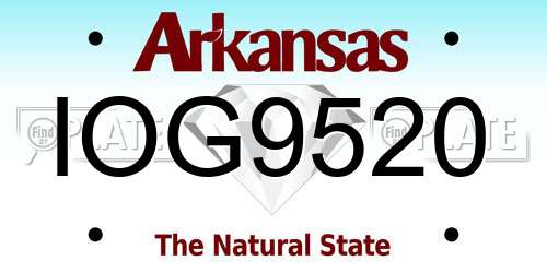 IOG9520 Arkansas License Plate