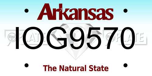 IOG9570 Arkansas License Plate