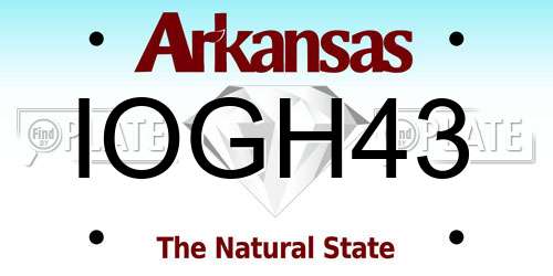IOGH43 Arkansas License Plate